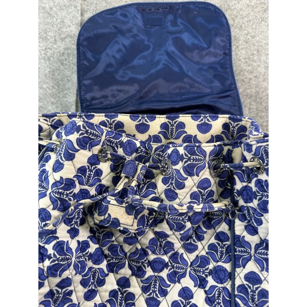Vera Bradley Backpack Quilted Drawstring Cobalt Tile Lighten Up Summer 2016